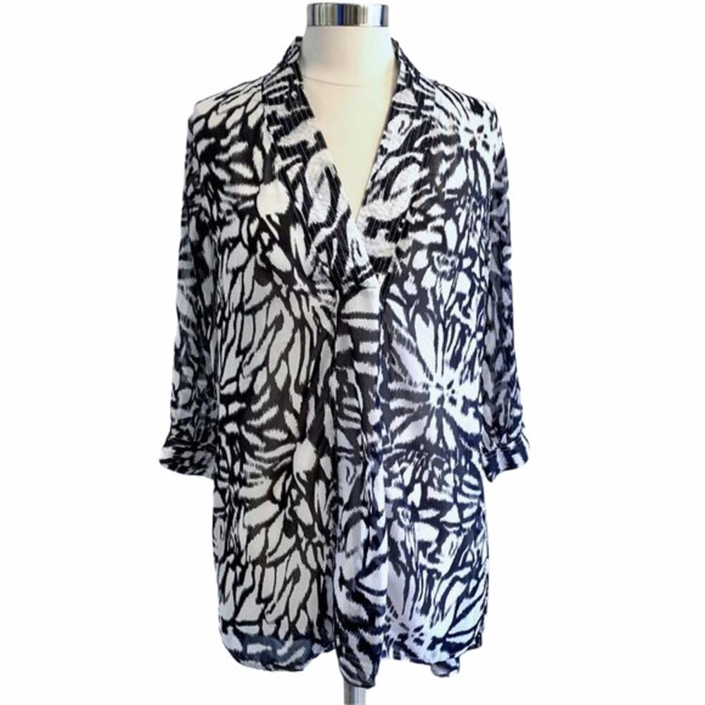 Soft Surroundings Abstract Print Pullover Tunic Top Medium